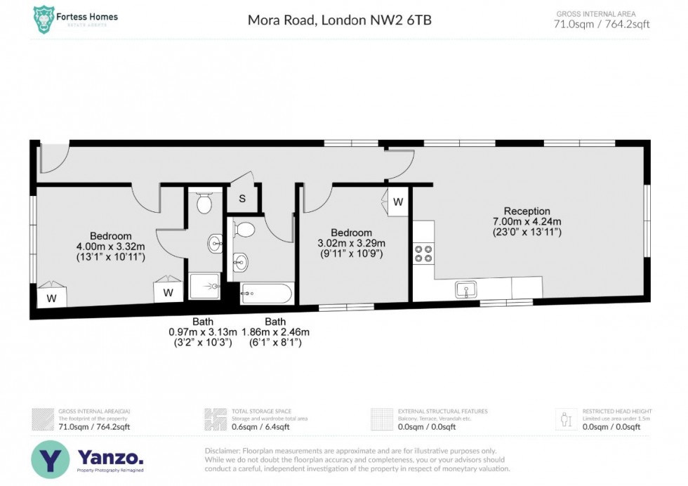 Floorplan for Mora Road, London