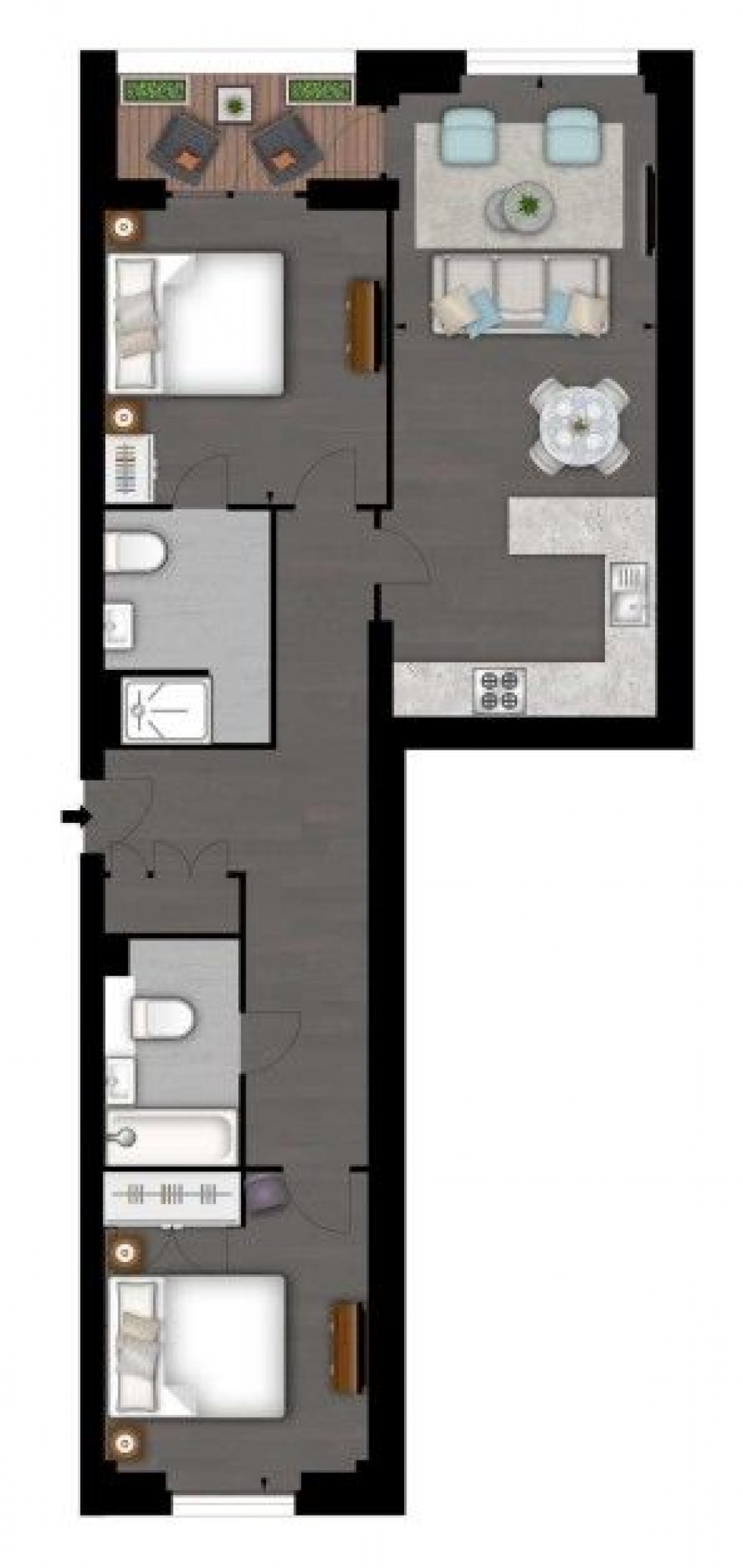 Floorplan for Thornes House,  Charles Clowes Walk, London
