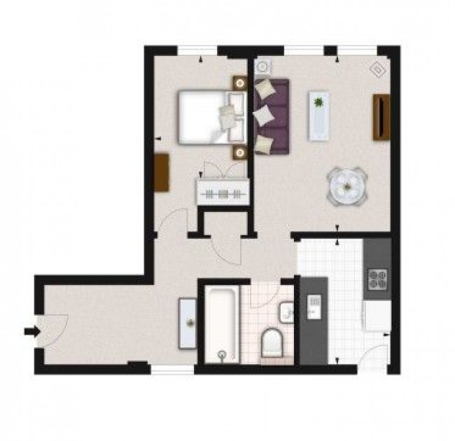 Floorplan for Flat A, Pelham Court,  Fulham Road, London