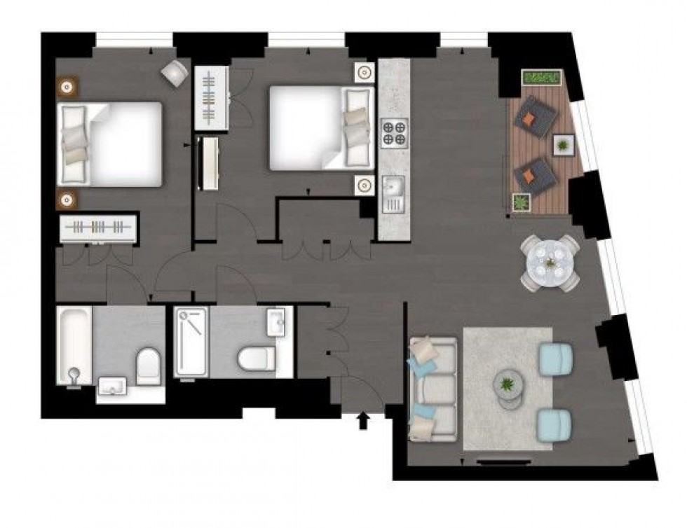 Floorplan for , Thornes House,  Charles Clowes Walk, London