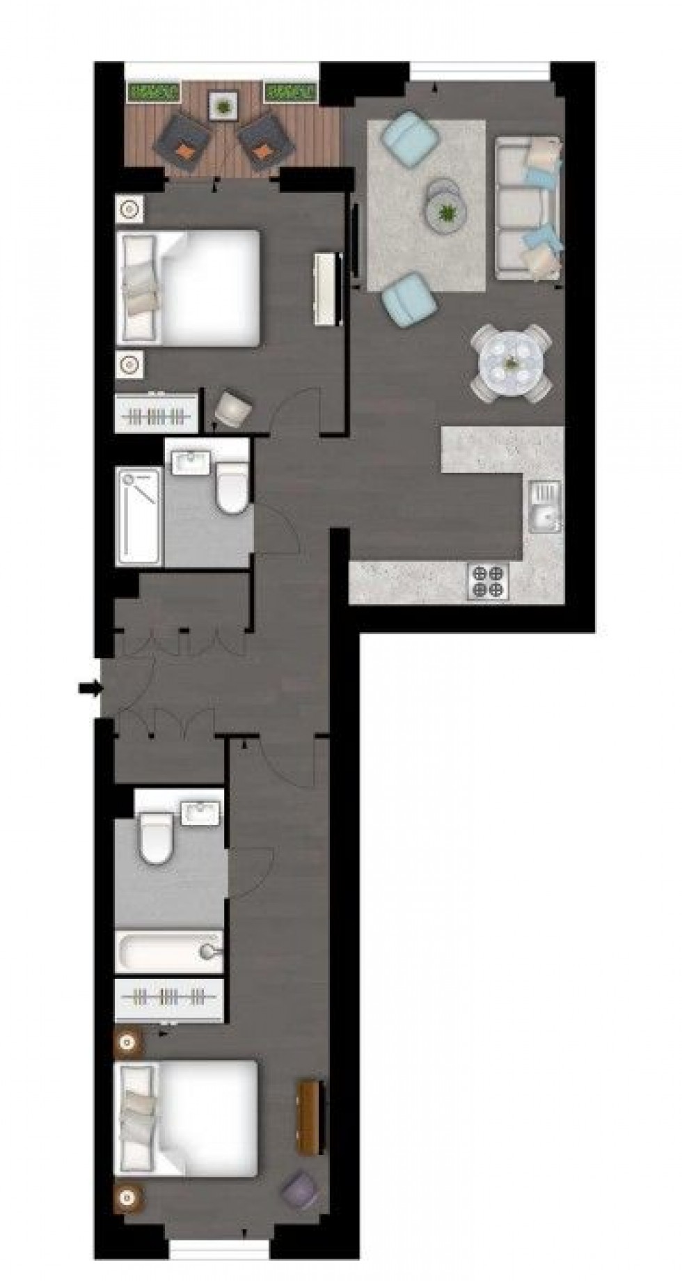 Floorplan for Charles Clowes Walk, London
