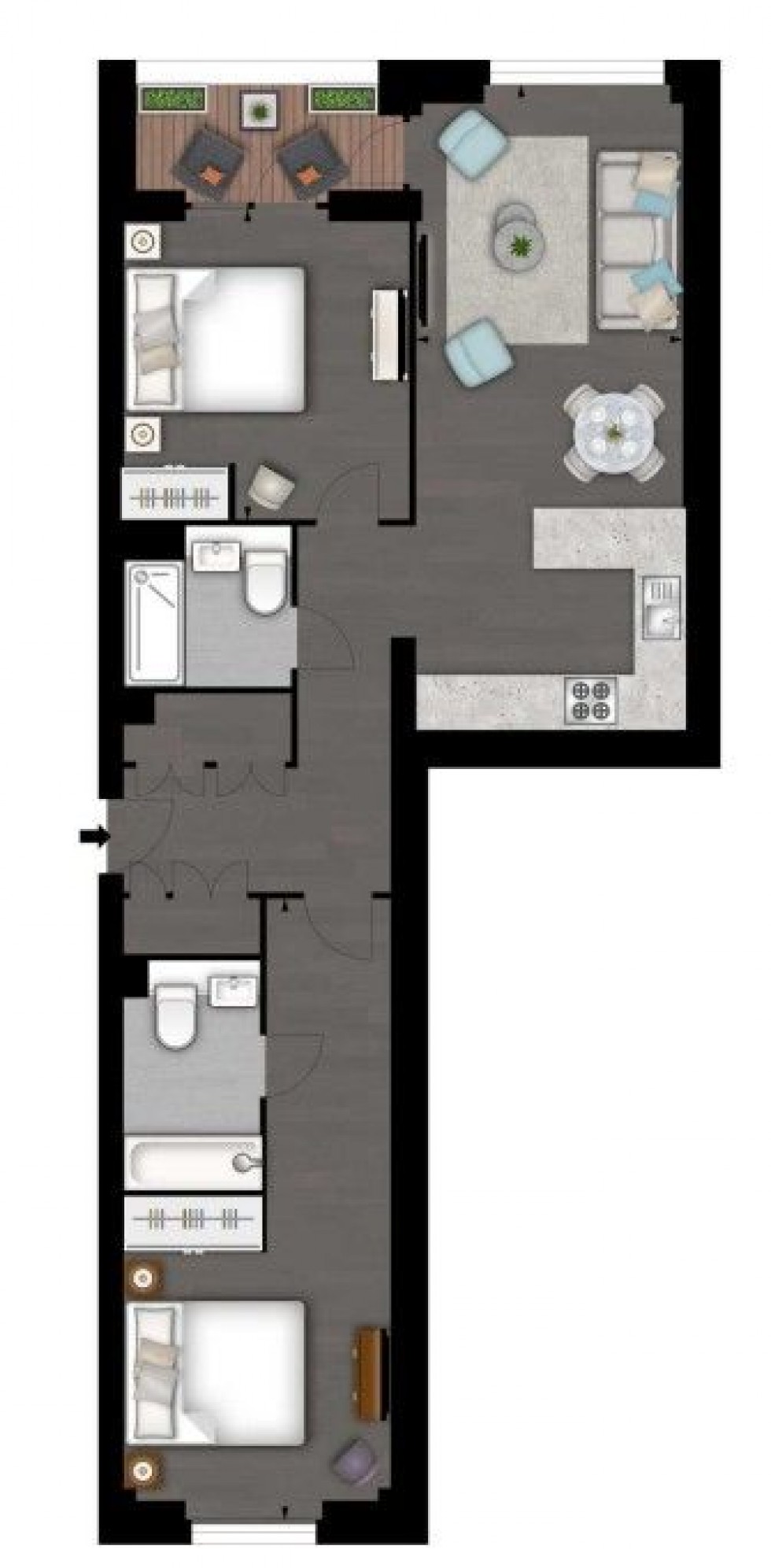 Floorplan for Charles Clowes Walk, London