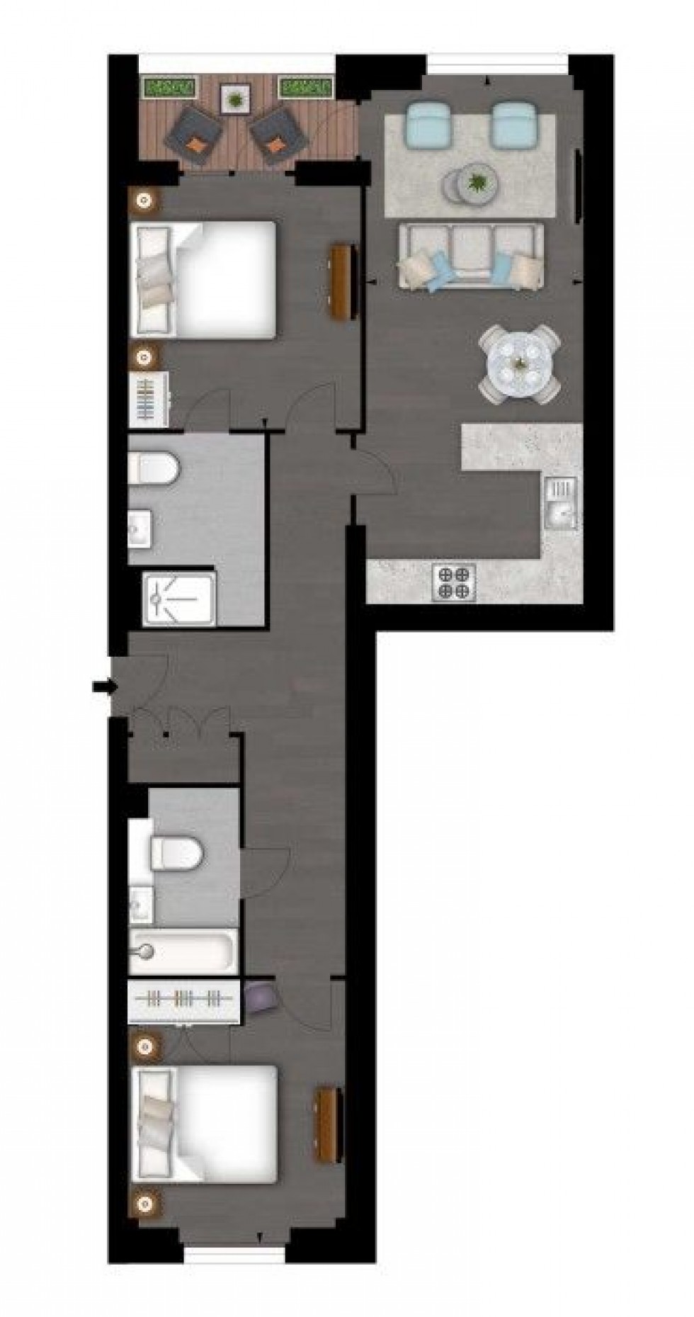 Floorplan for Charles Clowes Walk, London