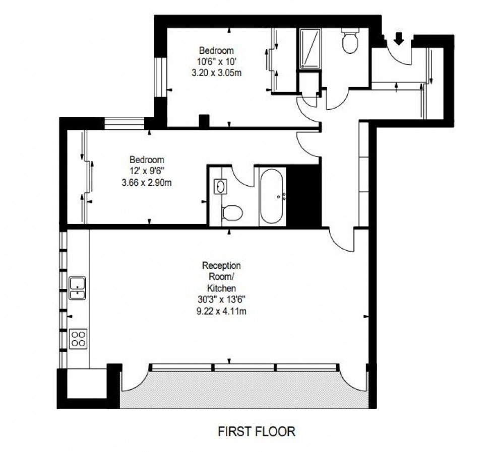 Floorplan for Fulham Road, London