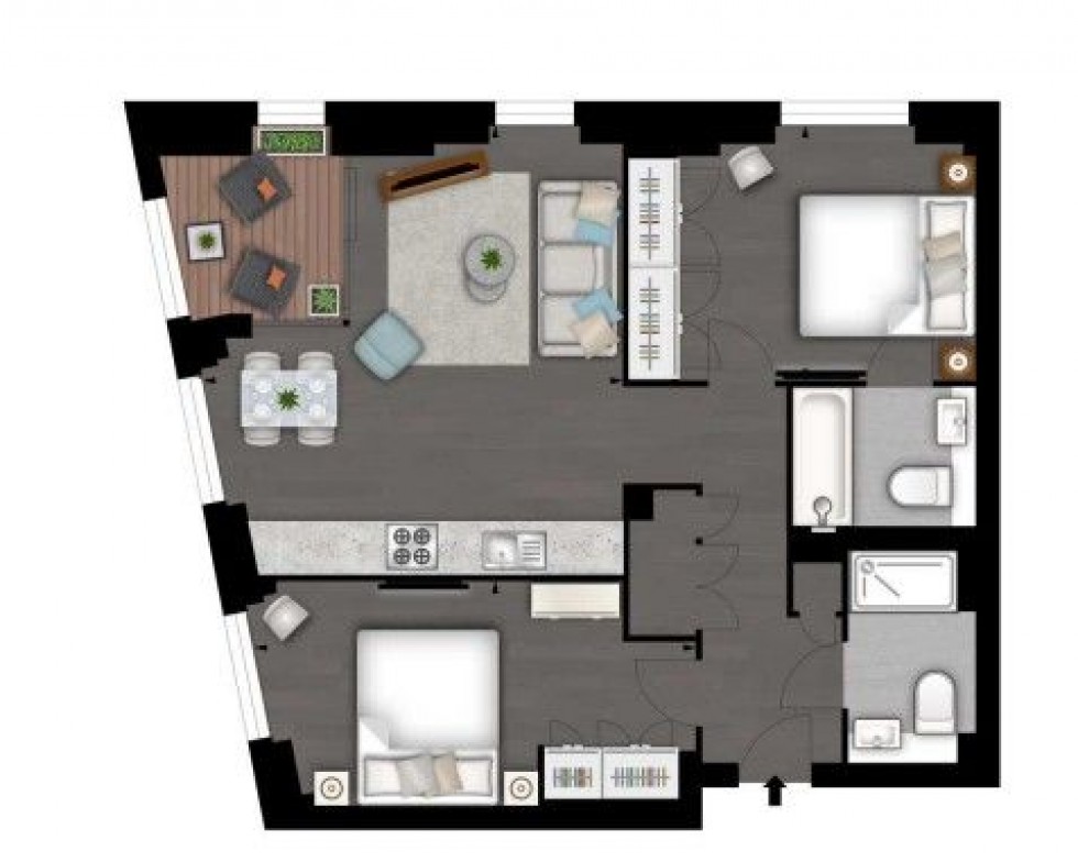 Floorplan for Thornes House,  Charles Clowes Walk, London