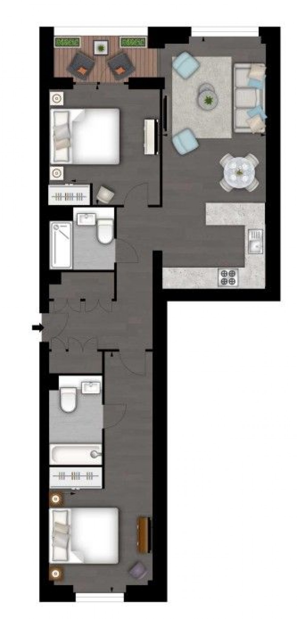 Floorplan for Charles Clowes Walk, London