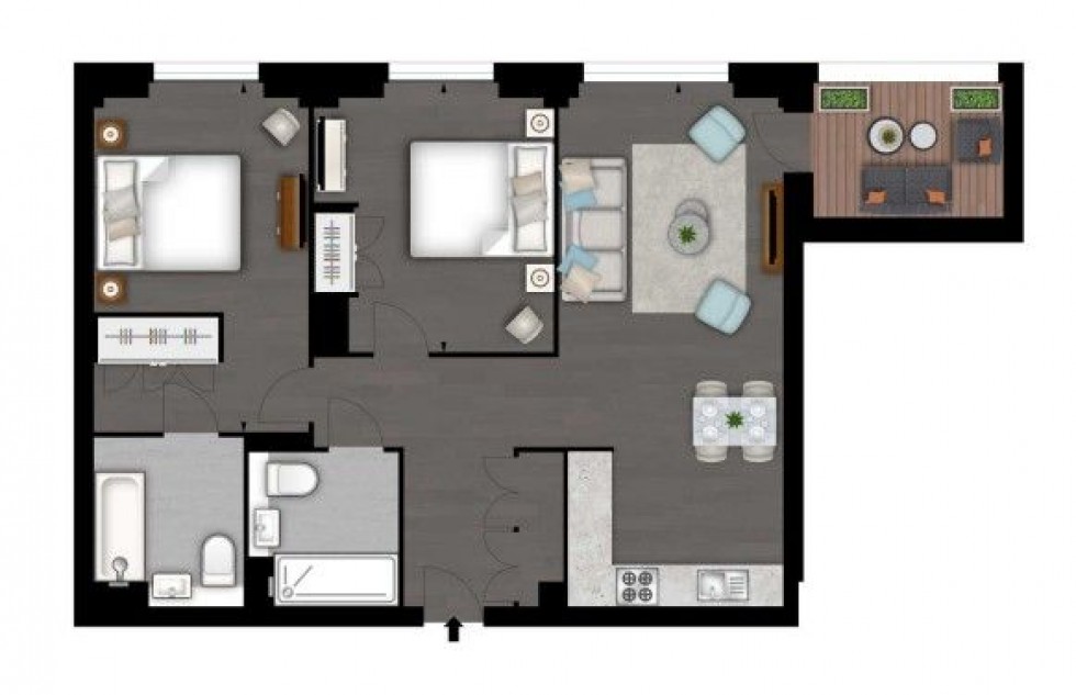 Floorplan for Thornes House,  Charles Clowes Walk, London
