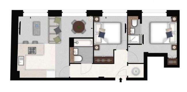 Floorplan for Palace Wharf, Rainville Road, London