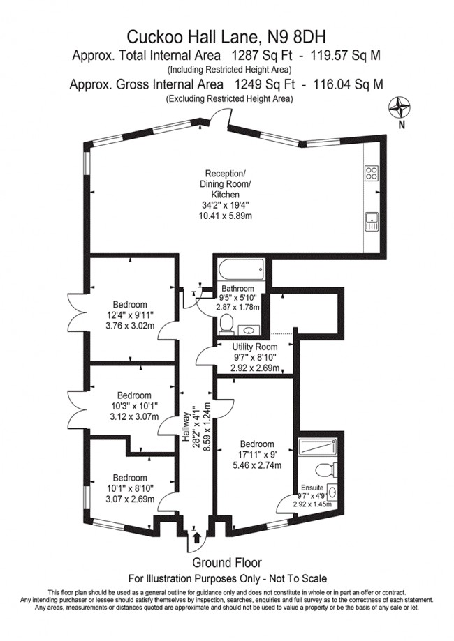 Floorplan for Cuckoo Hall Lane, London