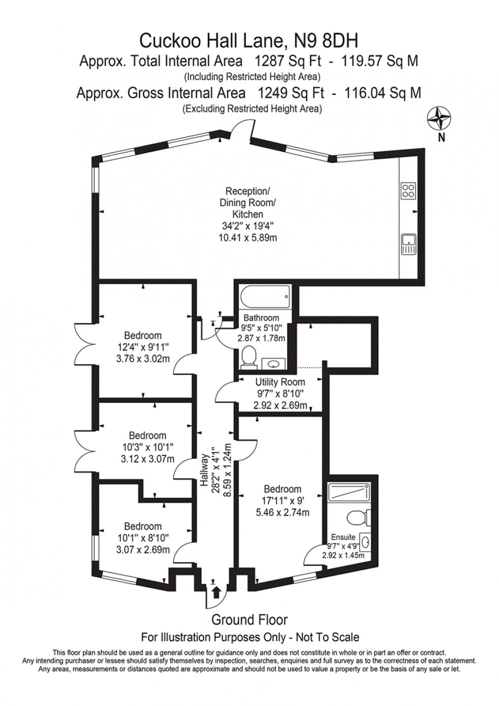Floorplan for Cuckoo Hall Lane, London