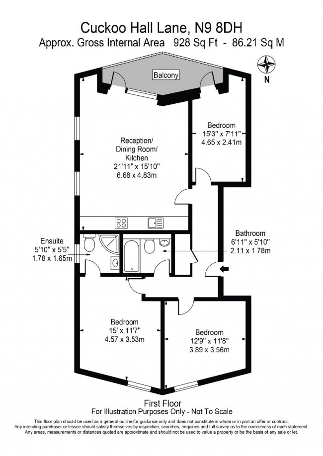 Floorplan for Cuckoo Hall Lane, London