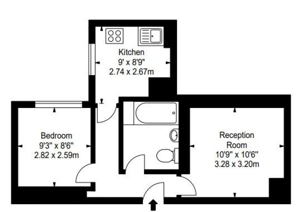 Floorplan for Flat B8, Garden House, - Kensington Gardens Square, London