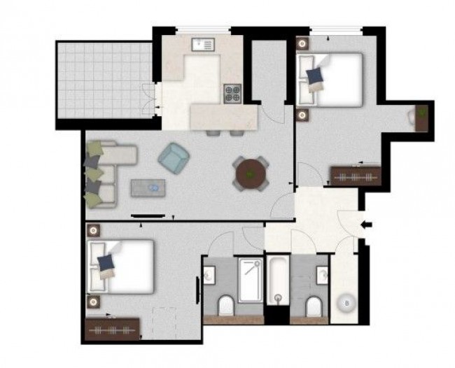 Floorplan for Cambridge Penthouse Palace Wharf, Rainville Road, London