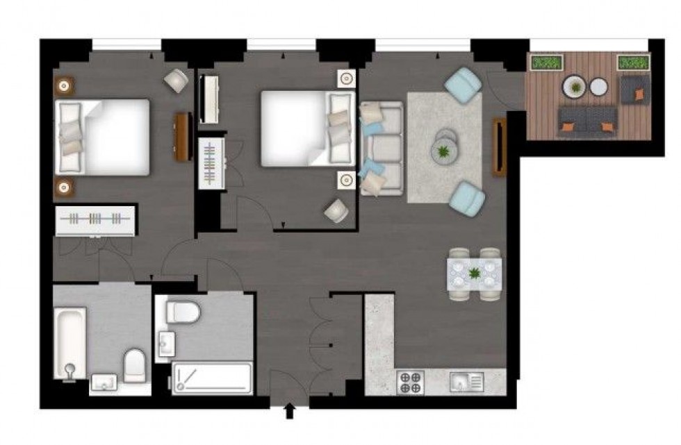 Floorplan for Thornes House,  Charles Clowes Walk, London