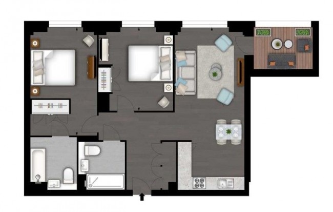 Floorplan for Thornes House,  Charles Clowes Walk, London