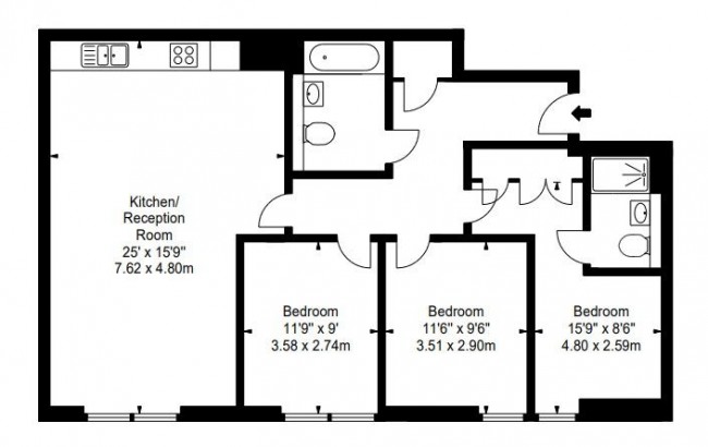 Floorplan for Merchant Square East, London