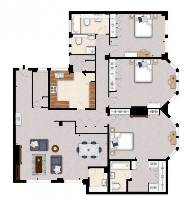 Floorplan for Strathmore Court,  Park Road, London