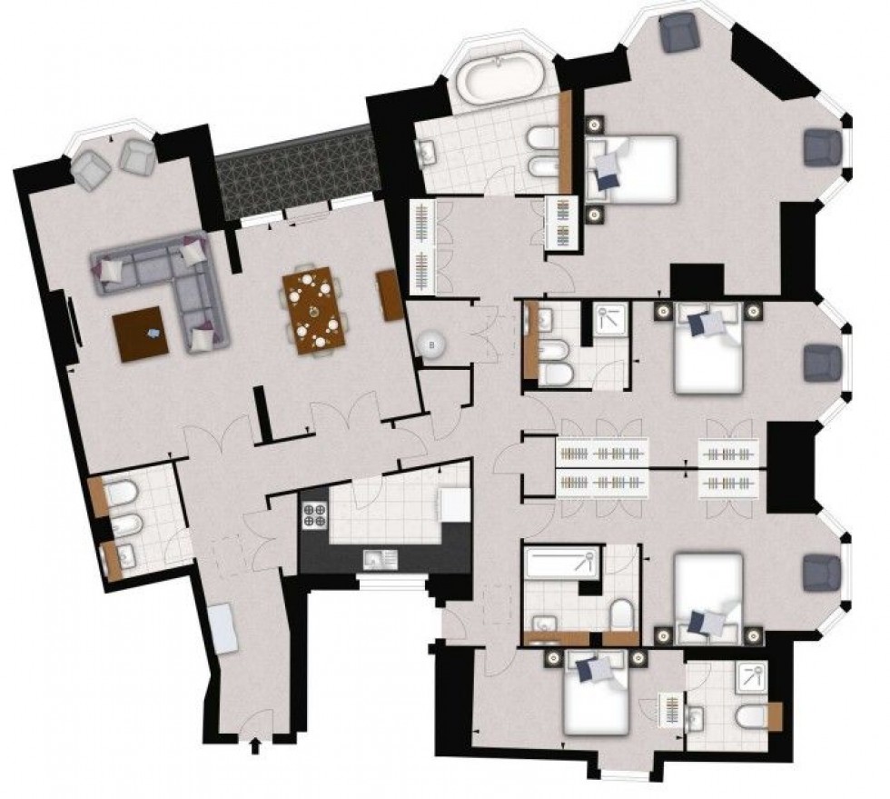 Floorplan for Strathmore Court,  Park Road, London