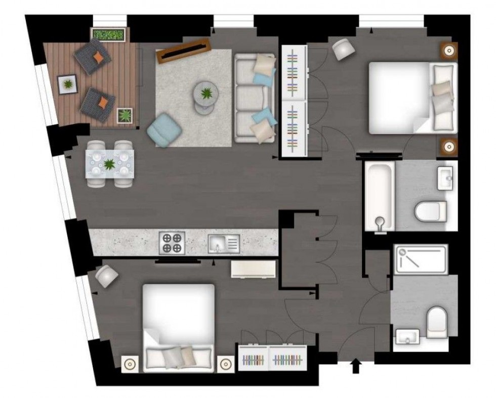 Floorplan for Thornes House,  Charles Clowes Walk, London
