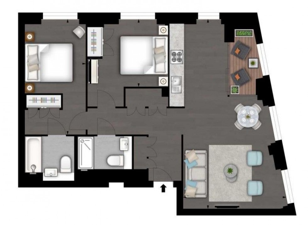 Floorplan for Thornes House,  Charles Clowes Walk, London