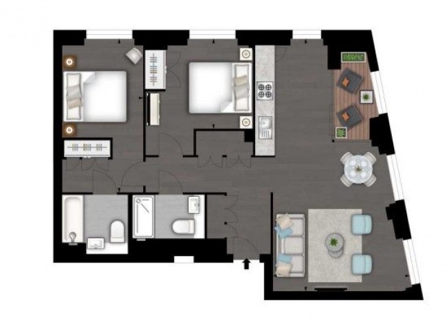 Floorplan for Thornes House,  Charles Clowes Walk, London