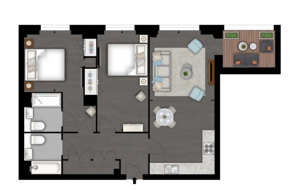 Floorplan for Thornes House,  Charles Clowes Walk, London