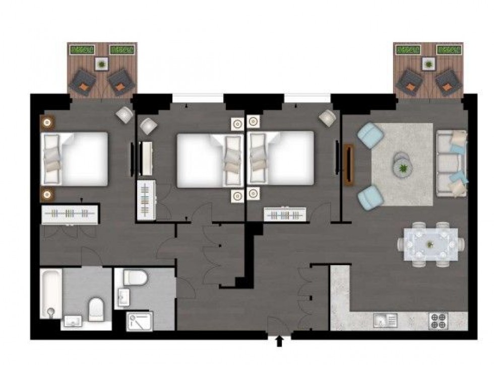 Floorplan for Thornes House,  Charles Clowes Walk, London