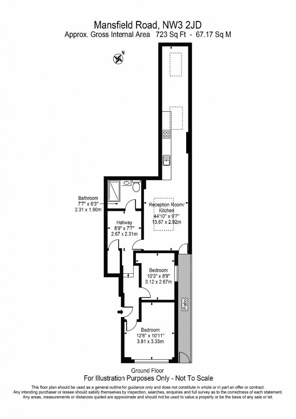 Floorplan for Mansfield Road, London